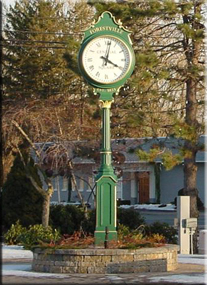 Forestville Clock outside Roberge Painting Company Corporate Offices: commercial painting contractors Connecticut